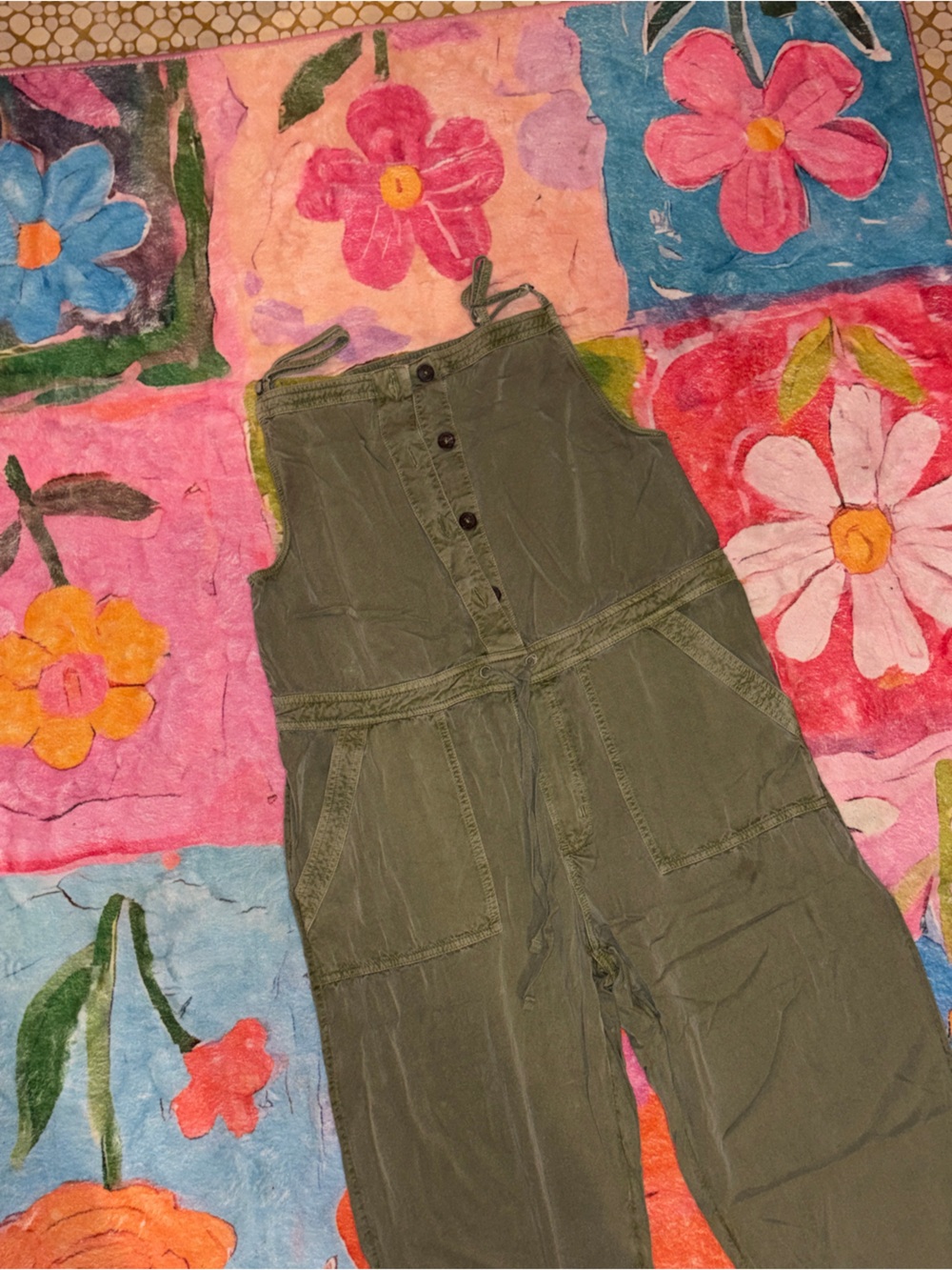O'Neill Olive Green Utility Jumpsuit with Button Front